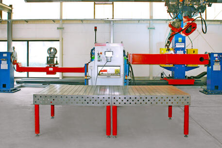 Cloos Schweißroboter mit 2 Werkstückpositionierer
