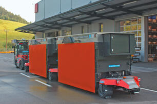 Automated outdoor tugger train Factory Train