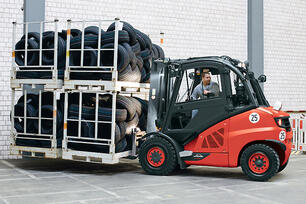 Practical application rotating driver’s workstation for forklift trucks